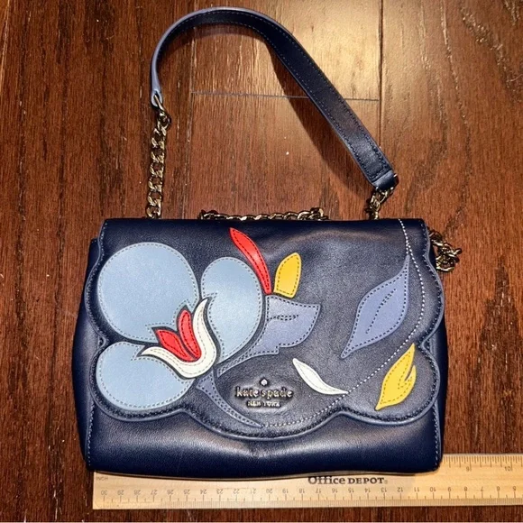 Kate Spade Blue and Black Floral Crossbody Bag - Picture 9 of 11